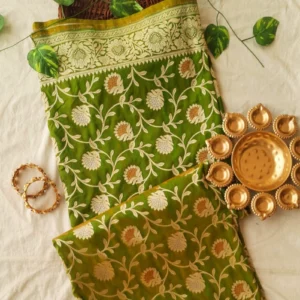 Banarasi Katan Silk Saree with Silver Zari Work