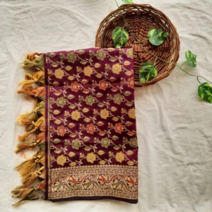 Banarasi Tapeta Silk Multi-Coloured Zaal Dupatta